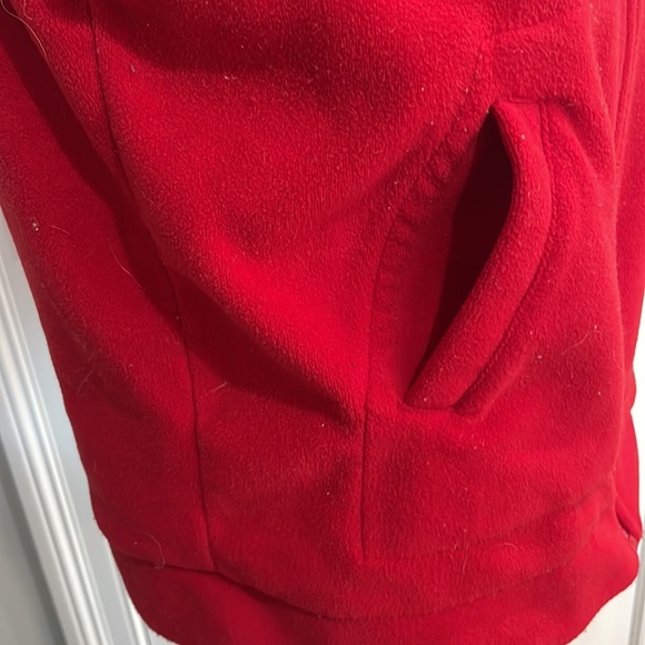 Vintage 90s Gap fleece vest hoodie red full zipper pockets women’s size M medium - Picture 5 of 12